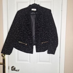 Calvin Klein Black Patterned Women's Jacket Size 16W